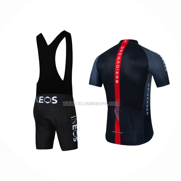 2022 Ropa Ciclismo INEOS Grenadiers Gris Negro Mangas Cortas y Culotte Corto